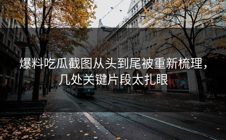 爆料吃瓜截图从头到尾被重新梳理，几处关键片段太扎眼