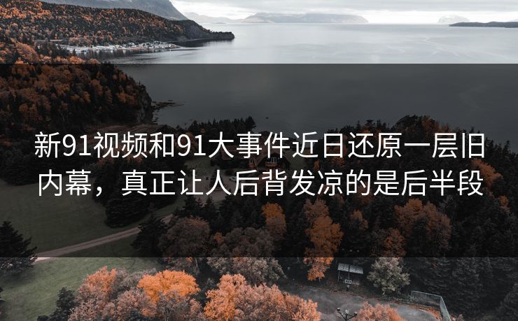 新91视频和91大事件近日还原一层旧内幕，真正让人后背发凉的是后半段